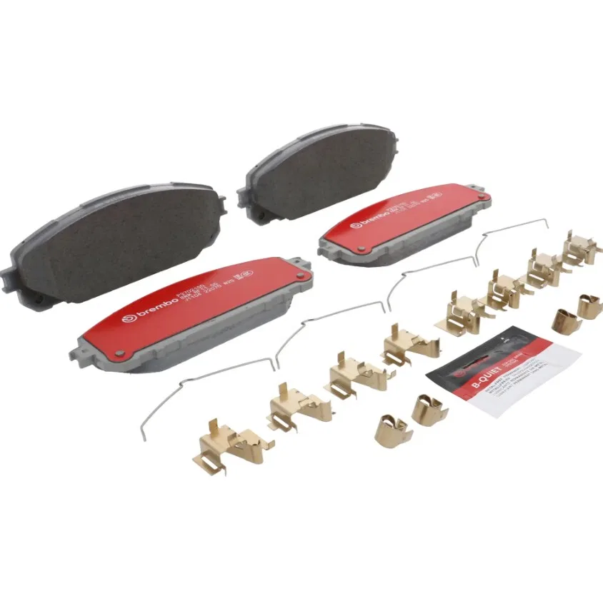 P37021SD – BREMBO Brake Pad, FMSI Number D1709-8932 Ceramic Set Of 4 With Pad Wear Sensor/ Pad Shims/ Mounting Hardwa...